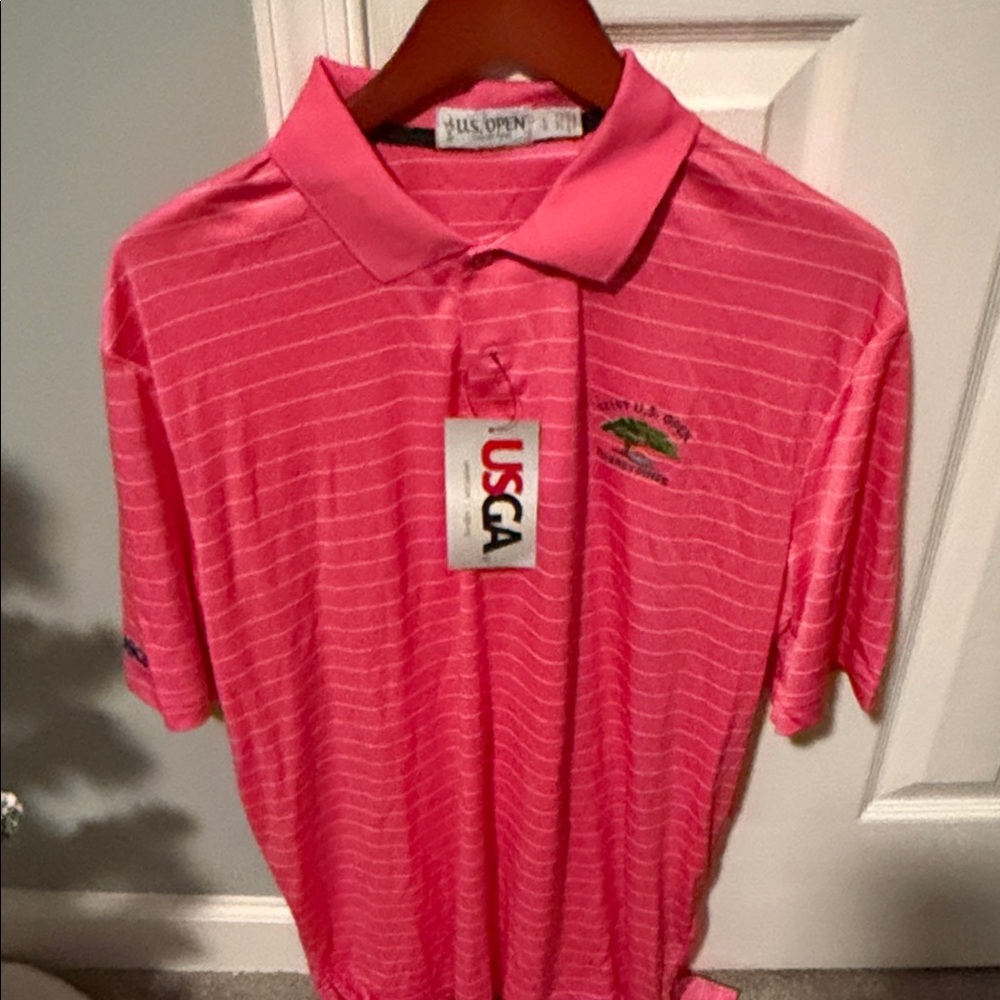 USGA Pink Striped Polo Shirt Torrey Pines